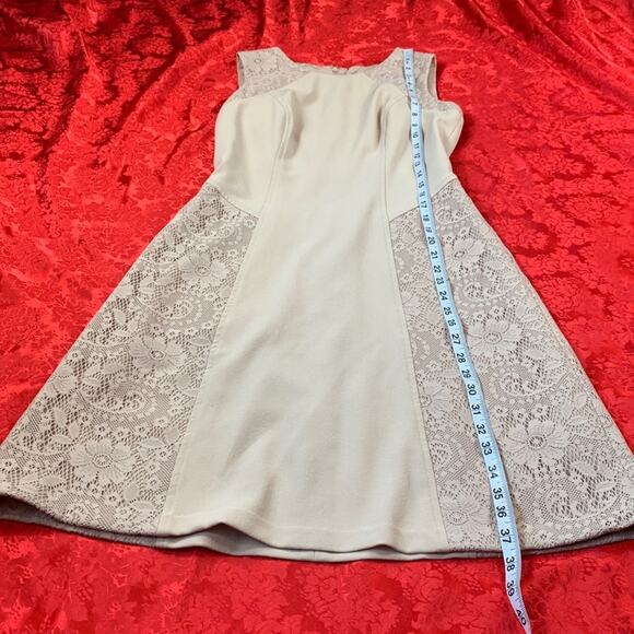 Adrianna Papell sleeveless lace panel a line dress, 4 - Picture 5 of 10
